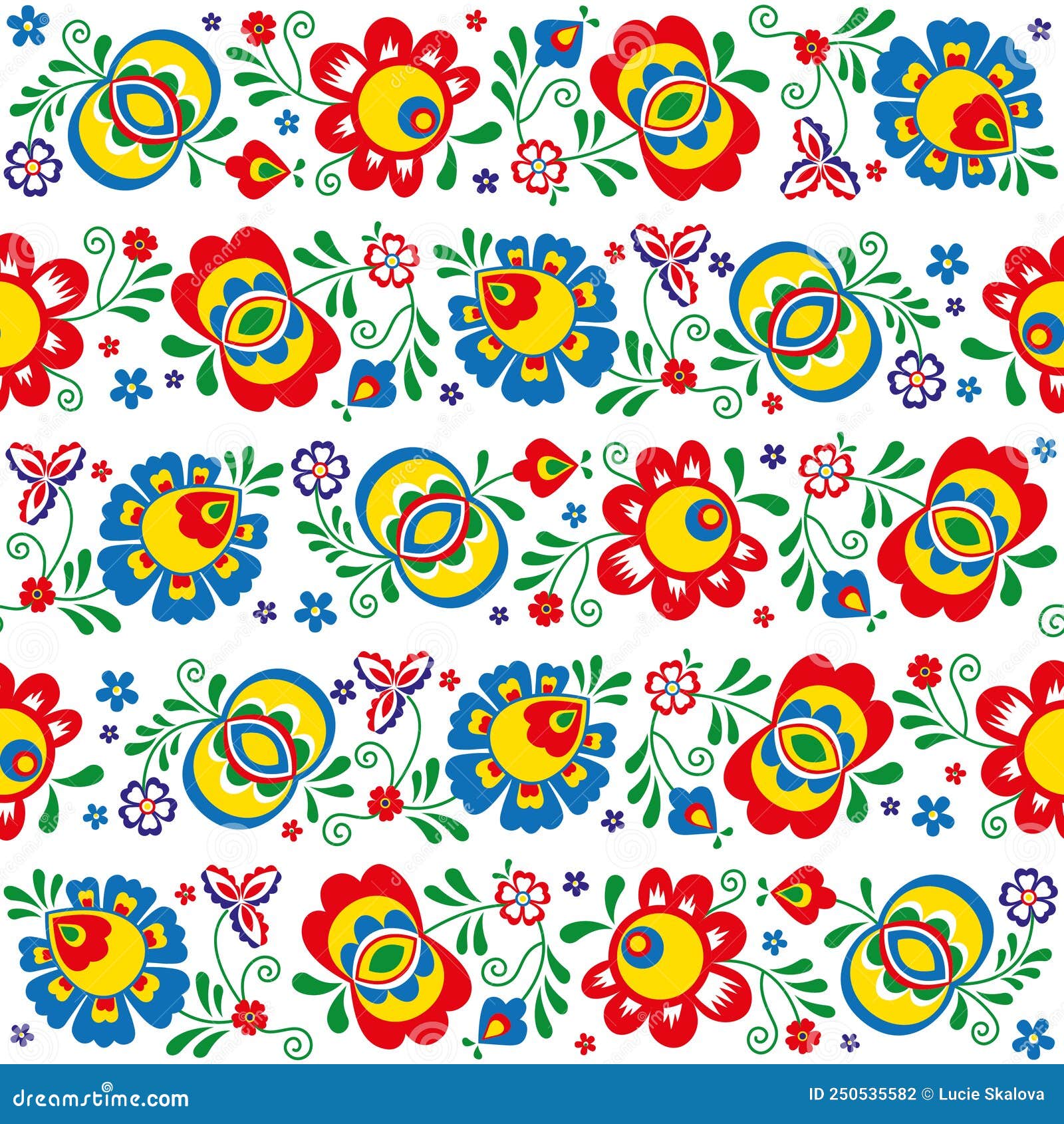 seamless pattern made from folklore ormaments moravia - slovacko